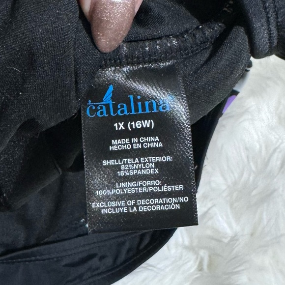 Catalina black one piece swimsuit size 1X - Picture 4 of 4